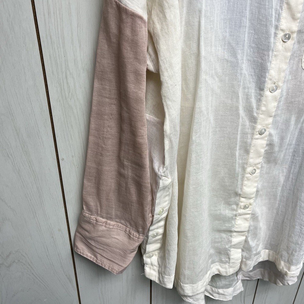 Free People Button-Up Top or Coverup Size XS Oversized Beachy Boho Rainbow Rays - Picture 8 of 11